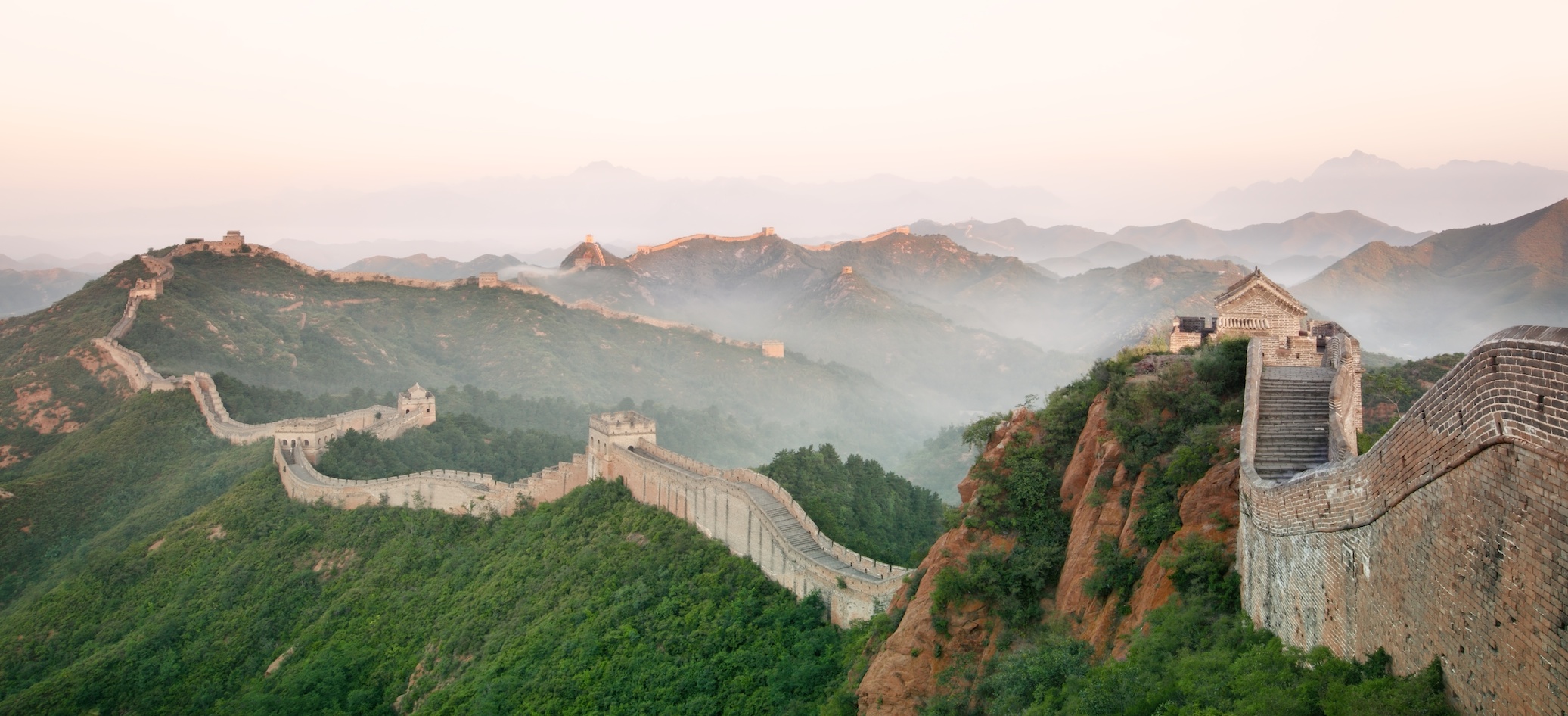 Great Wall of China in mist