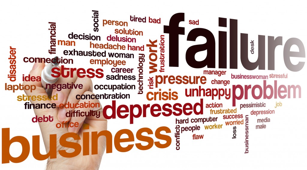 Failure word cloud concept with problem tired related tags
