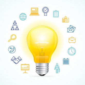 Business Idea Concept. Symbol of Ideas and Innovation. illustration