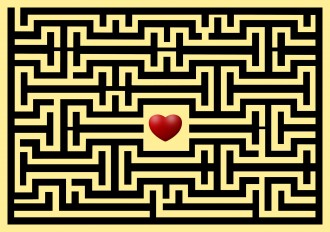 conceptual of love maze